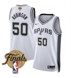Men San Antonio Spurs  50 David Robinson White 2026 Finals Patch Association Edition Stitched Basketball Jersey