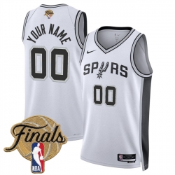 Men San Antonio Spurs Active Player Custom White 2026 Finals Patch Association Edition Stitched Basketball Jersey