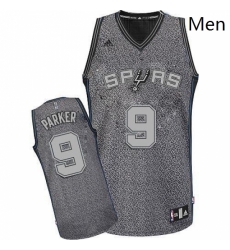 Mens Adidas San Antonio Spurs 9 Tony Parker Swingman Grey Static Fashion NBA Jersey