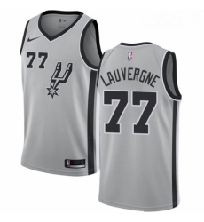 Mens Nike San Antonio Spurs 77 Joffrey Lauvergne Swingman Silver Alternate NBA Jersey Statement Edition 