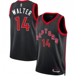 Men Toronto Raptors 14 Ja u2019Kobe Walter Black 2024 Draft Statement Edition Stitched Basketball Jersey