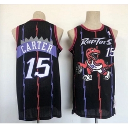 Men Toronto Raptors 15 Vince Carter Black Throwback Stitched Jersey