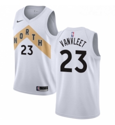 Mens Nike Toronto Raptors 23 Fred VanVleet Swingman White NBA Jersey City Edition 