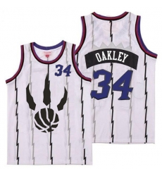 Raptors 34 Charles Oakley White Throwback Jerseys1