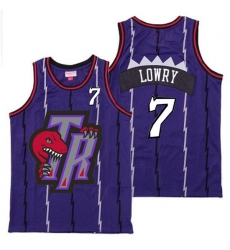 Raptors 7 Kyle Lowry Purple Big Gray TR Logo Retro Jersey0