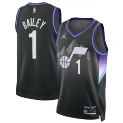 Men Utah Jazz 1 Ace Bailey Black 2024 25 Draft Statement Edition Stitched Basketball Jersey