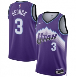 Men Utah Jazz 3 Keyonte George Purple 2025 Icon Edition Stitched Basketball Jersey