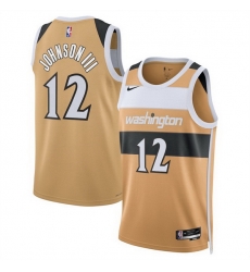 Men Washington Wizards 12 Tre Johnson Gold 2025 26 City Edition Stitched Basketball Jersey
