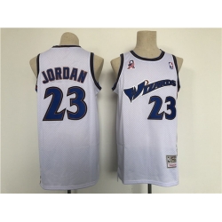 Men Washington Wizards 23 Michael Jordan White Throwback Stitched Jersey