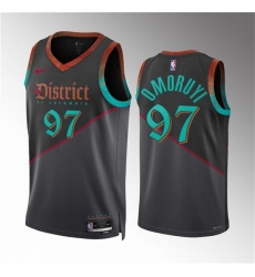 Men Washington Wizards 97 Eugene Omoruyi Black 2023 24 City Edition Stitched Basketball Jersey