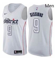 Mens Nike Washington Wizards 9 Ramon Sessions Swingman White NBA Jersey City Edition 