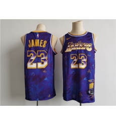 Men Los Angeles Lakers 23 James Purple Nike MVP rookie of the year select series 2021 NBA Jersey