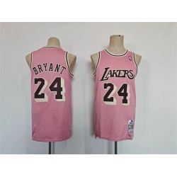 Men Los Angeles Lakers 24 Kobe Bryant Pink Throwback Basketball Jersey