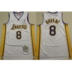 Men Los Angeles Lakers 8 Kobe Bryant Yellow Throwback Stitched Basketball Jersey