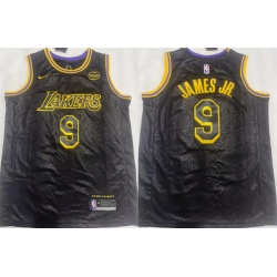 Men Los Angeles Lakers 9 Bronny James Jr  Black 2024 Draft Stitched Basketball JerseyS 228