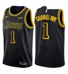 Mens Nike Los Angeles Lakers 1 Kentavious Caldwell Pope Swingman Black City Edition NBA Jersey 