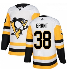 Youth Adidas Pittsburgh Penguins 38 Derek Grant Authentic White Away NHL Jersey 