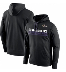 NFL Mens Baltimore Ravens Nike Black Sideline Circuit Pullover Performance Hoodie