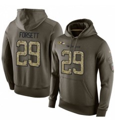 NFL Nike Baltimore Ravens 29 Justin Forsett Green Salute To Service Mens Pullover Hoodie