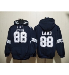 Men Dallas Cowboys  88 CeeDee Lamb Navy Ageless Must Have Lace Up Pullover Hoodie