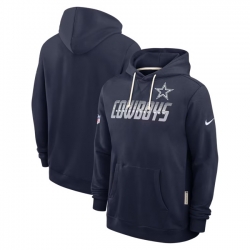 Men Dallas Cowboys Navy Sideline Standard Issue Top Prospect Dri FIT Hoodie