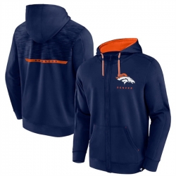 Men Denver Broncos Navy Defender Evo Full Zip Hoodie