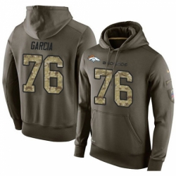 NFL Nike Denver Broncos 76 Max Garcia Green Salute To Service Mens Pullover Hoodie