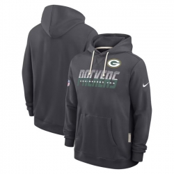 Men Green Bay Packers Charcoal Sideline Standard Issue Top Prospect Dri FIT Hoodie