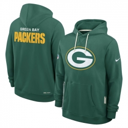 Men Green Bay Packers Green Sideline Standard Issue Initial Home Dri FIT Pullover Hoodie