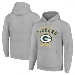 Men Green Bay Packers Grey Pullover Hoodie