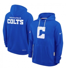 Men Indianapolis Colts Royal Sideline Standard Issue Initial Home Dri FIT Pullover Hoodie