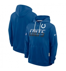 Men Indianapolis Colts Royal Sideline Standard Issue Top Prospect Dri FIT Hoodie