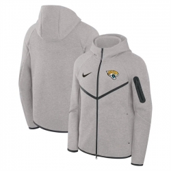 Men Jacksonville Jaguars Gray Tech Fleece Full Zip Windrunner Hoodie