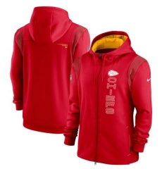 Men Kansas City Chiefs Nike Red Sideline Full-Zip Hoodie