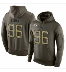 NFL Nike Kansas City Chiefs 96 Bennie Logan Green Salute To Service Mens Pullover Hoodie