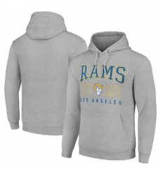Men Los Angeles Rams Grey Throwback Logo Pullover Hoodie