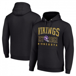 Men Minnesota Vikings Black Throwback Logo Pullover Hoodie