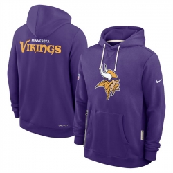 Men Minnesota Vikings Purple Sideline Standard Issue Initial Home Dri FIT Pullover Hoodie