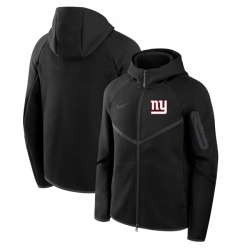 Men New York Giants Black Tech Fleece Full Zip Windrunner Hoodie