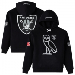 Men Las Vegas Raiders Black OVO Scarlet Icon Team Pullover Hoodie