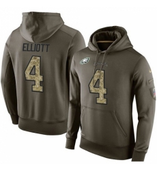 NFL Nike Philadelphia Eagles 4 Jake Elliott Green Salute To Service Mens Pullover Hoodie