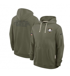 Men Pittsburgh Steelers Black 2025 Salute To Service Pullover Hoodie