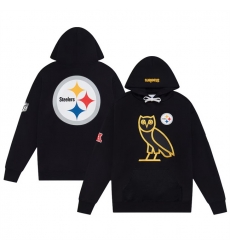 Men Pittsburgh Steelers OVO Scarlet Icon Team Pullover Hoodie