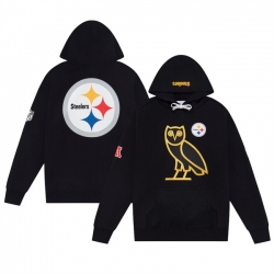 Men Pittsburgh Steelers OVO Scarlet Icon Team Pullover Hoodie