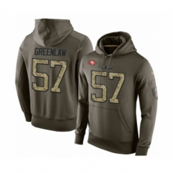 Football Mens San Francisco 49ers 57 Dre Greenlaw Green Salute To Service Pullover Hoodie