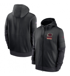 Men San Francisco 49ers New 2020 Nike Gray Black Fan Gear Mascot Performance Full Zip Hoodie