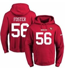 NFL Mens Nike San Francisco 49ers 56 Reuben Foster Red Name Number Pullover Hoodie