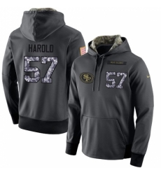 NFL Mens Nike San Francisco 49ers 57 Eli Harold Stitched Black Anthracite Salute to Service Player Performance Hoodie