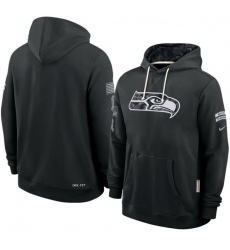 Men Seattle Seahawks Black 2026 Salute to Service Sideline Dri FIT Pullover Hoodie
