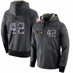 NFL Mens Nike Seattle Seahawks 42 Delano Hill Stitched Black Anthracite Salute to Service Player Performance Hoodie